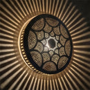 Handmade Moroccan Brass Pendant Light, Round Perforated Geometric Arabesque Lamp
