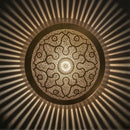 Handmade Moroccan Brass Pendant Light, Round Pierced Floral Arabesque Ceiling Lamp