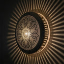 Handcrafted Moroccan Brass Pendant Light, Round Mandala Floral Lamp, Boho Ceiling Fixture