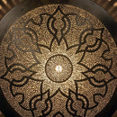 Handcrafted Moroccan Brass Pendant Light, Round Mandala Floral Lamp, Boho Ceiling Fixture