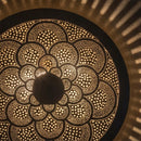 Moroccan Brass Pendant Light, Round Floral Mandala Lamp, Pierced Boho Lighting, Artisan Decor