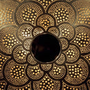 Moroccan Brass Pendant Light, Round Floral Mandala Lamp, Pierced Boho Lighting, Artisan Decor