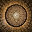 Handmade Moroccan Brass Pendant Light, Pierced Filigree Boho Ceiling Lamp