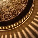 Handcrafted Moroccan Brass Pendant Light, Round Floral Arabesque Shadow Lamp