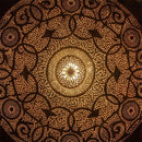 Handcrafted Moroccan Brass Pendant Light, Round Floral Arabesque Shadow Lamp