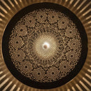 Handcrafted Moroccan Brass Pendant Light, Round Pierced Floral Lampshade, Arabesque Hanging Lamp