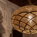 Gold Brass Moroccan Ceiling Lamp, Pendant Hanging Light, Handmade Decorative Fixture