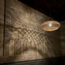 Moroccan Brass Large Globe Pendant Light, Boho Dining Room Pendant Light, Black and Brass Kitchen Island Light Fixture