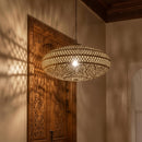 Moroccan Brass Hanging Lamp, Gold Pendant Ceiling Light, Decorative Fixture for Interiors