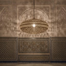 Moroccan Brass Hanging Lamp, Gold Pendant Ceiling Light, Decorative Fixture for Interiors