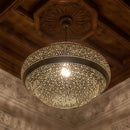 Moroccan Dome Brass Pendant Light, Handmade Lantern Pendant Lamp, Boho Pendant Chandelier, Brass Ceiling Lights for Kitchen