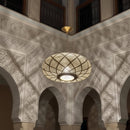 Gold Brass Pendant Light, Moroccan Hanging Ceiling Lamp, Elegant Decorative Light Fixture