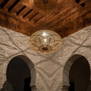 Brass Moroccan Pendant Light, Gold Ceiling Hanging Lamp, Decorative Arabesque Light Fixture