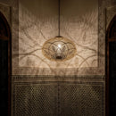 Brass Moroccan Pendant Light, Gold Ceiling Hanging Lamp, Decorative Arabesque Light Fixture