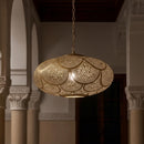 Moroccan Gold Pendant Light, Brass Hanging Lamp, Ornate Ceiling Fixture for Interior Decor