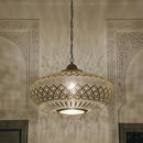 Handmade Moroccan Brass Pendant Light, Gold Hanging Ceiling Lamp Fixture