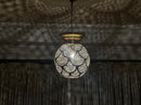 Moroccan Globe Pendant Light, Brass Pendant, Boho Ceiling Light, Arabesque Filigree Pendant, Gold Ceiling Lamp