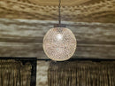 Moroccan Brass Pendant Light, Filigree Globe Brass Pendant, Boho Ceiling Light, Arabesque Gold Ceiling Lamp, Pierced Moroccan Pendant