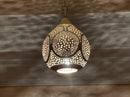 Moroccan Pendant Light, Handmade Brass Pendant, Boho Ceiling Light, Arabesque Filigree Pendant, Gold Ceiling Lamp