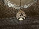 Moroccan Pendant Light, Handmade Brass Pendant, Boho Ceiling Light, Arabesque Filigree Pendant, Gold Ceiling Lamp