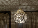 Moroccan Pendant Light, Handmade Brass Pendant, Boho Ceiling Light, Arabesque Filigree Pendant, Gold Ceiling Lamp
