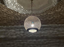 Moroccan Pendant Light, Brass Pendant, Black & Gold Boho Ceiling Light, Arabesque Filigree Pendant, Gold Ceiling Lamp