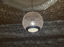 Moroccan Pendant Light, Brass Pendant, Black & Gold Boho Ceiling Light, Arabesque Filigree Pendant, Gold Ceiling Lamp