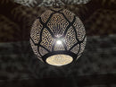 Moroccan Pendant Light, Brass Pendant, Boho Ceiling Light, Arabesque Pendant, Filigree Pendant, Round Gold Ceiling Lamp
