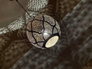 Moroccan Pendant Light, Brass Pendant, Boho Ceiling Light, Arabesque Pendant, Filigree Pendant, Round Gold Ceiling Lamp