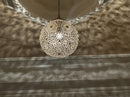 Round Moroccan Pendant Light, Brass Pendant, Boho Ceiling Light, Arabesque Pendant, Filigree Pendant, Gold Ceiling Lamp