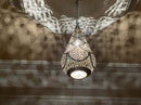Moroccan Pendant Brass Pendant Light, Teardrop Boho Ceiling Light, Arabesque Filigree Pendant, Gold Ceiling Lamp