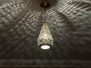 Moroccan Pendant Light, Teardrop Brass Pendant, Arabesque Filigree Pendant, Boho Ceiling Light, Gold Ceiling Lamp