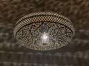 Moroccan Brass Dome Pendant Light, Handmade Gold Ceiling Light, Black and Gold Pendant Light, Large Island Hanging Fixture