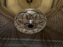 Brass Moroccan Pendant Light, Gold Ceiling Hanging Lamp, Decorative Arabesque Light Fixture