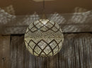 Moroccan Brass Pendant Light, Boho Ceiling Light, Arabesque Filigree Pendant, Gold Ceiling Lamp, Handmade Globe
