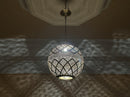 Moroccan Brass Pendant Light, Boho Ceiling Light, Arabesque Filigree Pendant, Gold Ceiling Lamp, Handmade Globe
