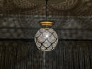 Moroccan Globe Pendant Light, Brass Pendant, Boho Ceiling Light, Arabesque Filigree Pendant, Gold Ceiling Lamp