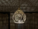 Moroccan Pendant Light, Handmade Brass Pendant, Boho Ceiling Light, Arabesque Filigree Pendant, Gold Ceiling Lamp