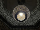 Moroccan Pendant Light, Brass Pendant, Black & Gold Boho Ceiling Light, Arabesque Filigree Pendant, Gold Ceiling Lamp