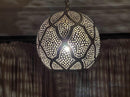 Moroccan Pendant Light, Brass Pendant, Boho Ceiling Light, Arabesque Pendant, Filigree Pendant, Round Gold Ceiling Lamp
