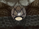 Moroccan Pendant Light, Brass Pendant, Boho Ceiling Light, Arabesque Pendant, Filigree Pendant, Round Gold Ceiling Lamp