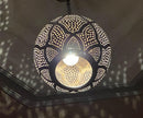 Moroccan Pendant Light, Brass Pendant, Boho Ceiling Light, Arabesque Pendant, Filigree Pendant, Round Gold Ceiling Lamp
