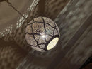 Moroccan Pendant Light, Brass Pendant, Boho Ceiling Light, Arabesque Pendant, Filigree Pendant, Round Gold Ceiling Lamp