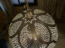 Moroccan Pendant Light, Brass Pendant, Boho Ceiling Light, Arabesque Pendant, Filigree Pendant, Round Gold Ceiling Lamp