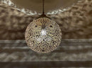 Round Moroccan Pendant Light, Brass Pendant, Boho Ceiling Light, Arabesque Pendant, Filigree Pendant, Gold Ceiling Lamp