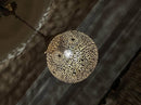 Round Moroccan Pendant Light, Brass Pendant, Boho Ceiling Light, Arabesque Pendant, Filigree Pendant, Gold Ceiling Lamp