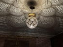Moroccan Pendant Light, Brass Pendant Globe, Boho Ceiling Light, Arabesque Filigree Pendant, Gold Ceiling Lamp
