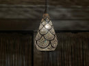 Moroccan Pendant Brass Pendant Light, Teardrop Boho Ceiling Light, Arabesque Filigree Pendant, Gold Ceiling Lamp