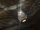 Moroccan Pendant Brass Pendant Light, Teardrop Boho Ceiling Light, Arabesque Filigree Pendant, Gold Ceiling Lamp