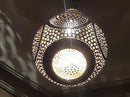 Moroccan Pendant Brass Pendant Light, Teardrop Boho Ceiling Light, Arabesque Filigree Pendant, Gold Ceiling Lamp